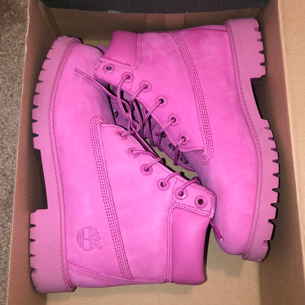 timberland all pink books size 4